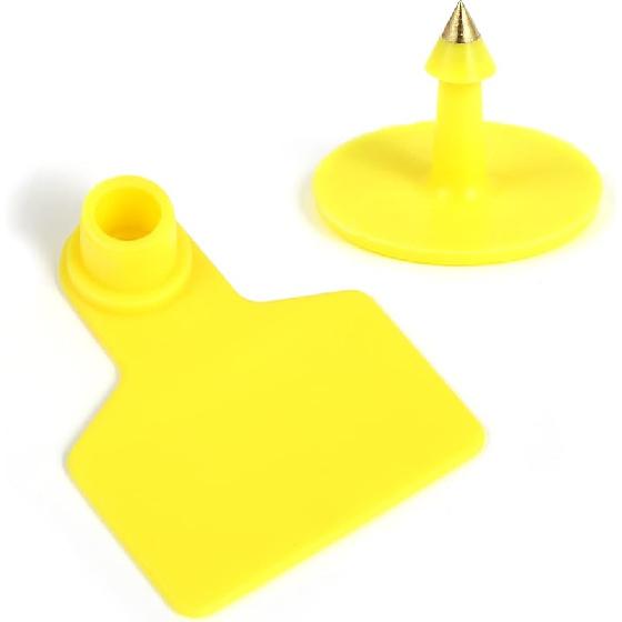 Blank Cattle Ear Tags - 100PCS Plastic Livestock Ear Tags Farm Animal Tags ID Tags Red Yellow Green Blue Orange Ear Tagger Cattle Ear Tags for Cow