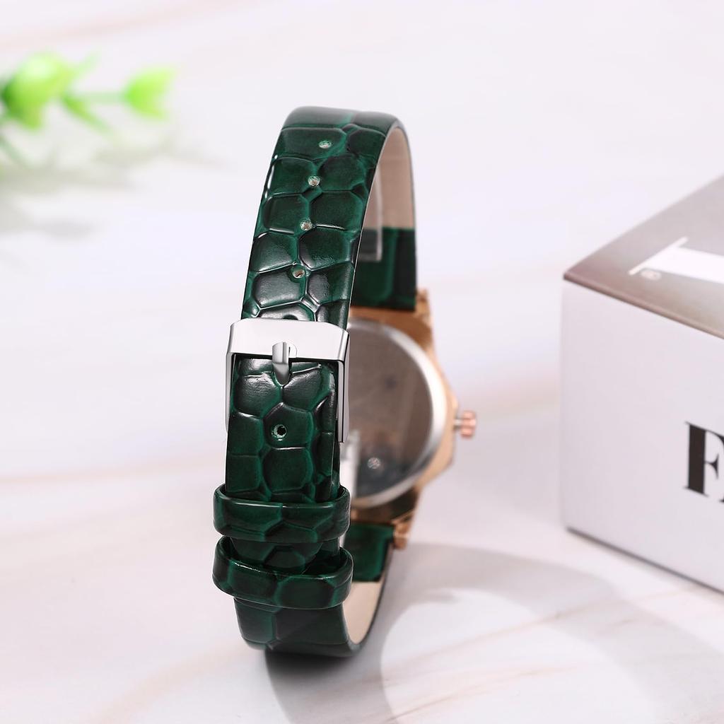 Octagonal PU Leather Waterproof Casual Arabic Stylish Sparkling Stainless Steel Analog Display Quartz Watch A Great Gift for and Day Women's Watch