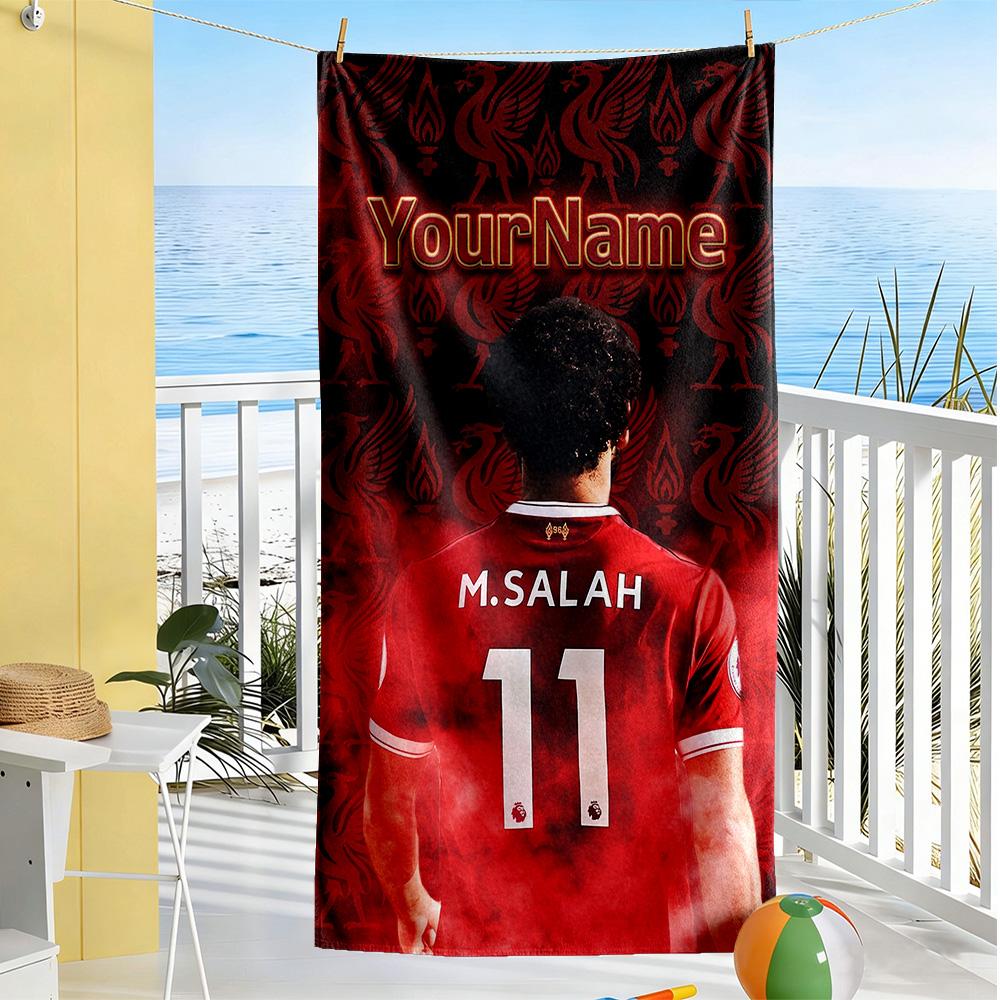Liverpool Personalisierbares Namens-Strandtuch Weich Langlebig Schnelltrocknend Geeignet für Schwimmen Fitnessstudio Camping Yoga Urlaub