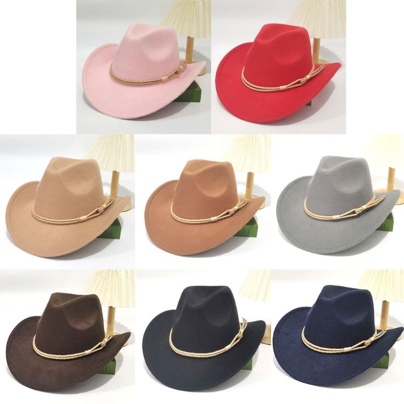 Cappelli da Cowboy Occidentali Classici Stile Unisex Elegante Per Attività All'Aperto e Abbigliamento Casual Fibra di Poliestere