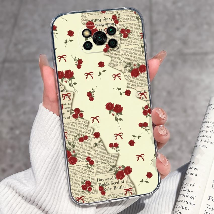 Clear Phone Case For Xiaomi Poco X3 X4 NFC X5 X6 X7 Pro F4 GT F5 Soft TPU Casing Retro Pocket Watch Patterns Shockproof Shell For Xiaomi Cover Capa