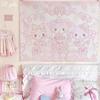 Cartoon Cute Bobo Rabbit Tapestry Sanrio Girlish Background Cloth Student Bedroom Room Bedside Decoration Tapestry