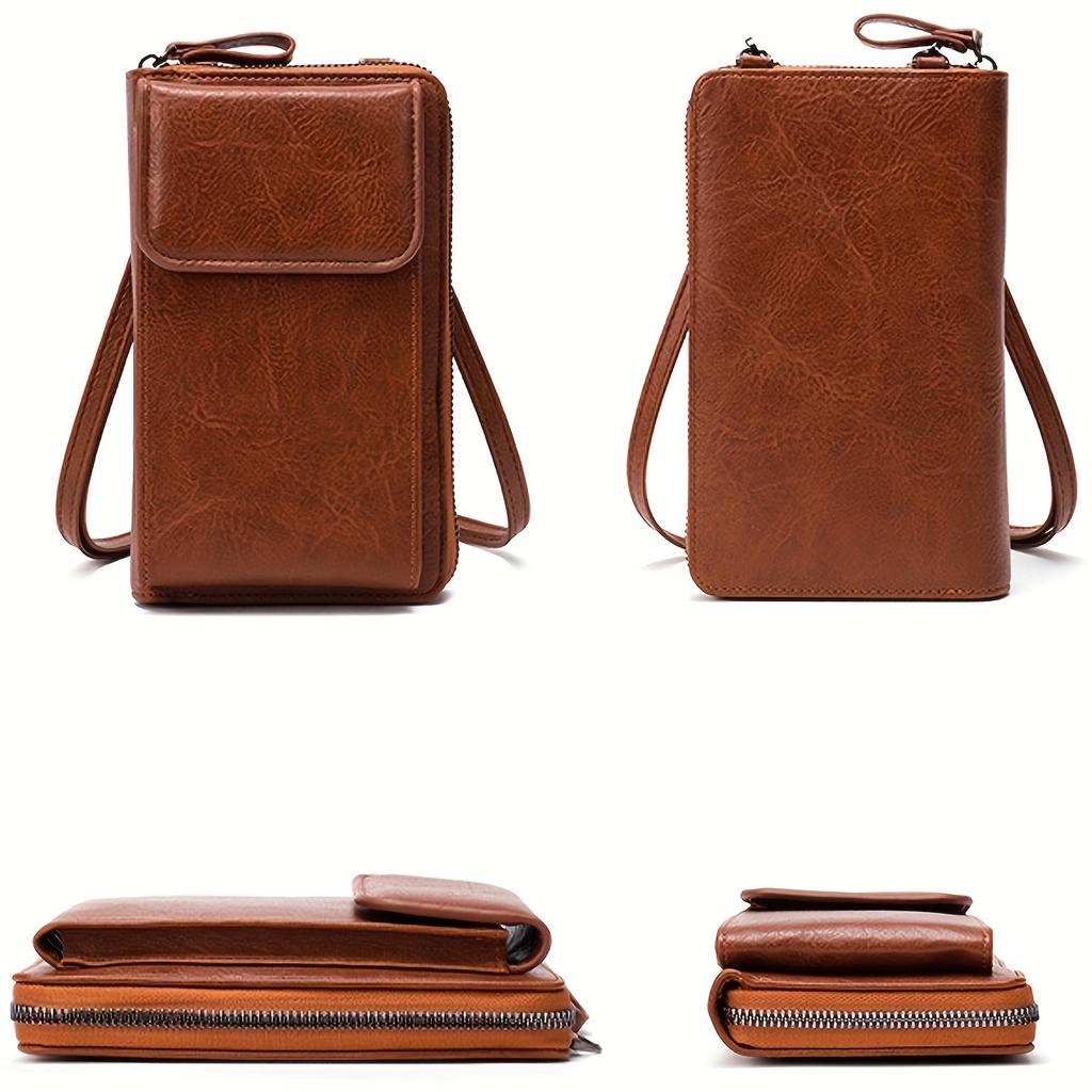 Schicke Reißverschluss-Umhängetasche, Trendige Handytasche, Abnehmbarer Verstellbarer Riemen für Vielseitiges Styling - Sichere & Praktische Alltagstasche