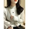 Black Knitted Bottoming Shirt Women's Spring and Autumn New Slim-fit Semi-turtleneck Long-sleeved Solid-color Inner Sweater