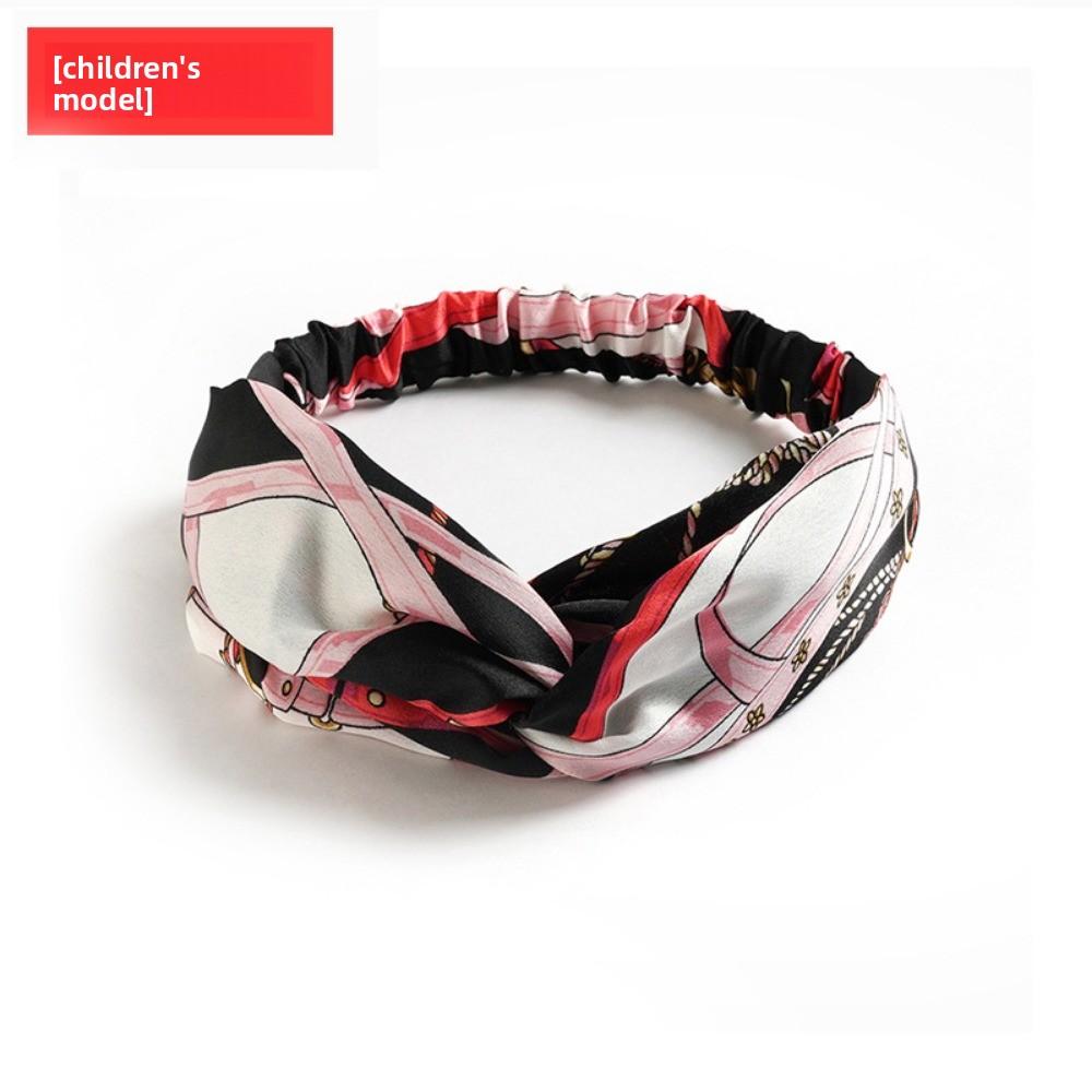 Satin Elastic Crossed Headband Geranium Ladies Hair Accessories Girls Headband