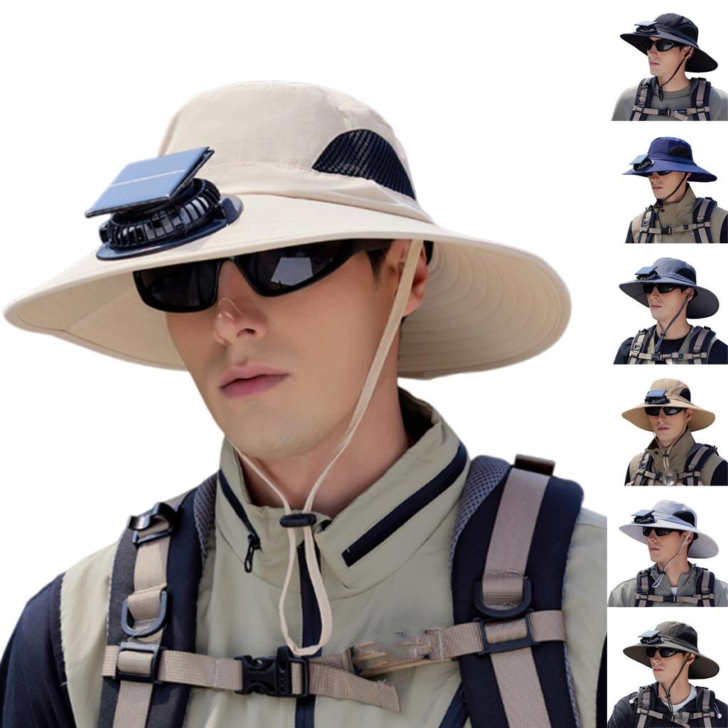 Outdoor Mountaineering Fishing Sun Hat With Large Solar Fan