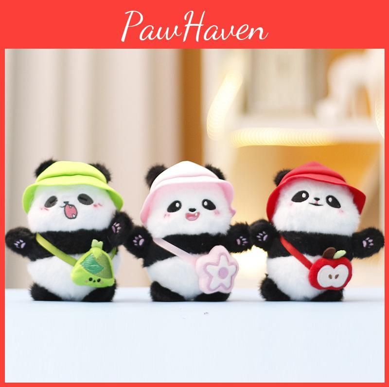 Plush Panda Toy With Keychain For Girls Soft Stuffed Animal Gift For Kids