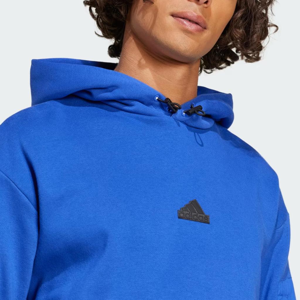 Adidas City Escape Fleece Hoodie Semi Lucid Blue Casual Streetwear Pullover Men IY1519