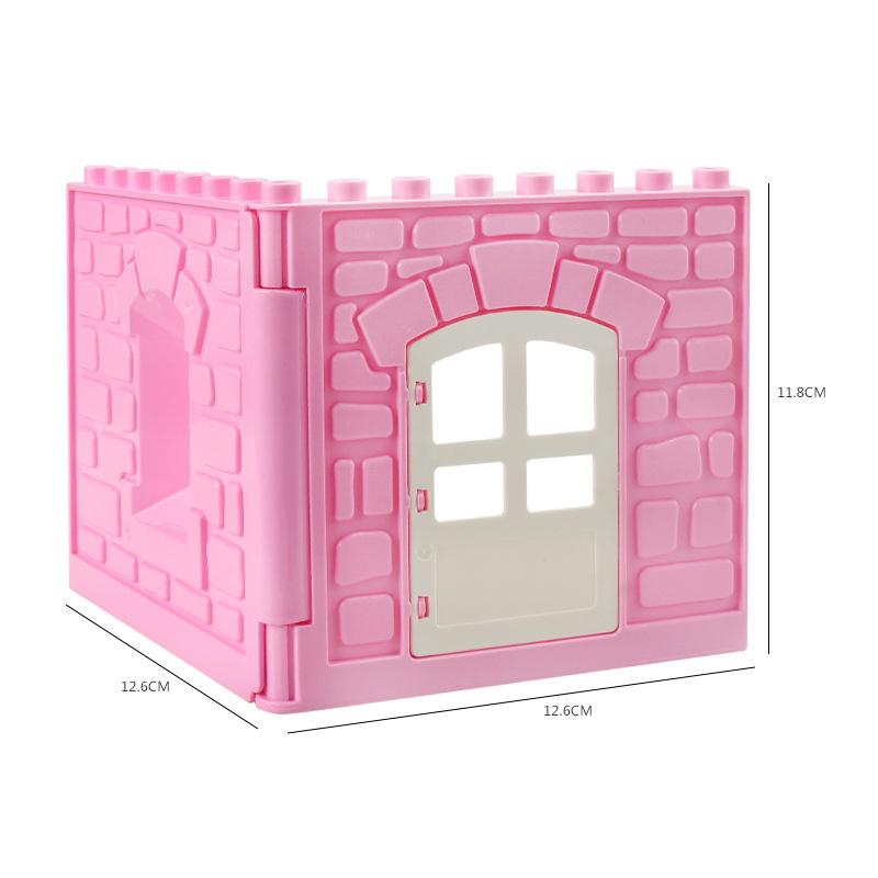 Große Partikel Bausteine Haus Fenster Wand Türen Haushaltszubehör Kinder Hots Ziegel Diy Spielzeug Für Kinder Mädchen Set Geschenk