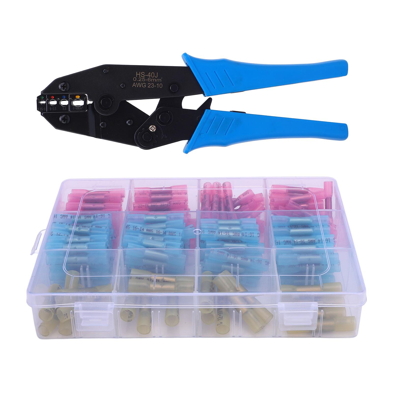 

200 шт. термоусадочных стыковых клемм с обжимными клещами AWG 2310 Безопасное соединение для морского применения