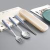 Set di posate ecologiche in paglia di grano: Cucchiaio, Forchetta e Bacchette in Giunto di Bambù - Ideali per Viaggio, Casa, Hotel o come Regalo.