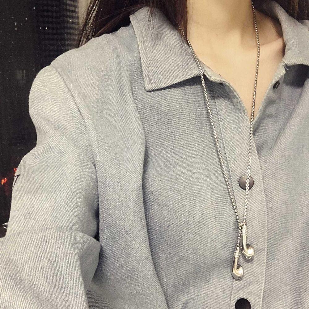 Earbuds Pendant Clothing Accessories Necklace Long Sweater Chain Earphone Pendant Necklace  Jewelry