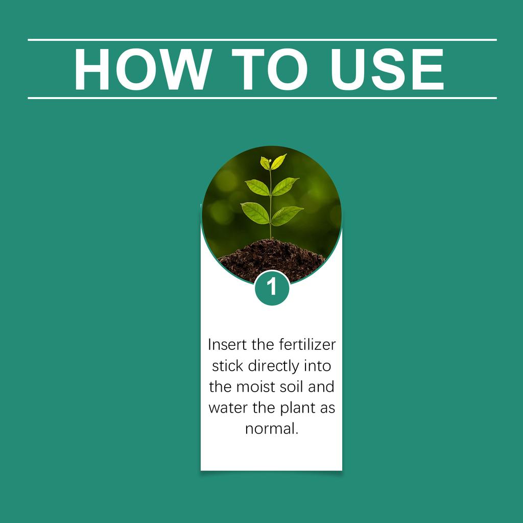 Plant Growth Fertilizers Stick for Healthy Indoor & Outdoor Gardening Easy To Use Continuous Release Full Nutrition