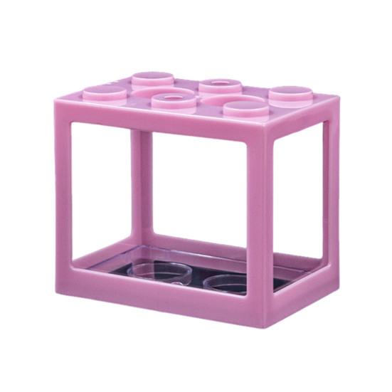 

Мини аквариум для петушка, штабелируемый строительный блок, крошечный аквариум, аквариум, прозрачный видимый прямоугольный маленький аквариум-куб для креветок, украшение