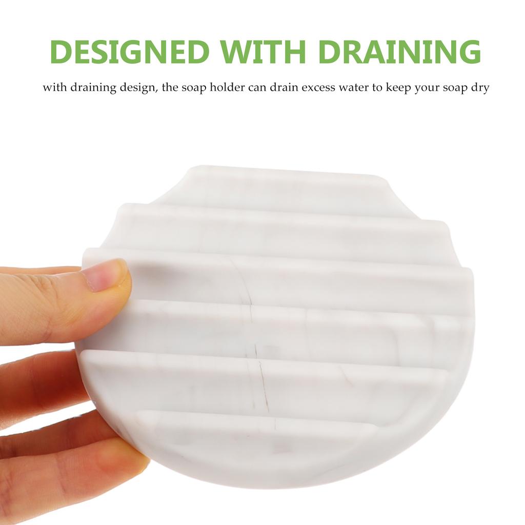 Marble Soap Dish Accessories for Bathroom Silicone Holder Tray Kitchen Asseriories Storage Round Silica Gel Bar Draining