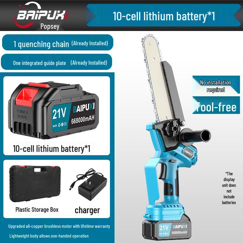 

6 и 8 Бесщеточная литиевая аккумуляторная электрическая цепная пила, Высокомощная ручная, Перезаряжаемая, Мини-пила для валки деревьев для бытового использования