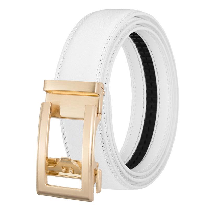 Men'S Leather Belt Gold Automatic Buckle Belt Business Youth Independent Station