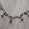 Geometric Purple Crystal Gothic Necklace For Halloween Cosplay Cosmetology