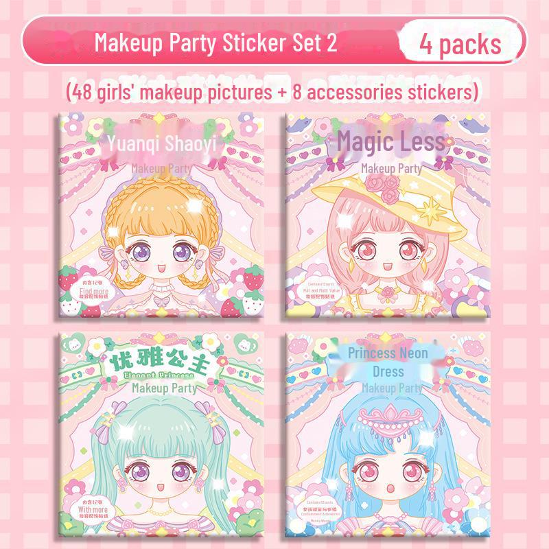 

Книга наклеек «Одевалки принцесс» для детей: Макияж своими руками и веселые мультфильмы