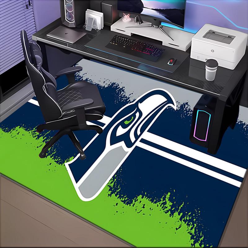Seattle Seahawks Logo Rug Game Carpet, Floor Mat for Bedroom Living Room Entryway Rug, Home Decor Idea Gift for Christmas Birthday