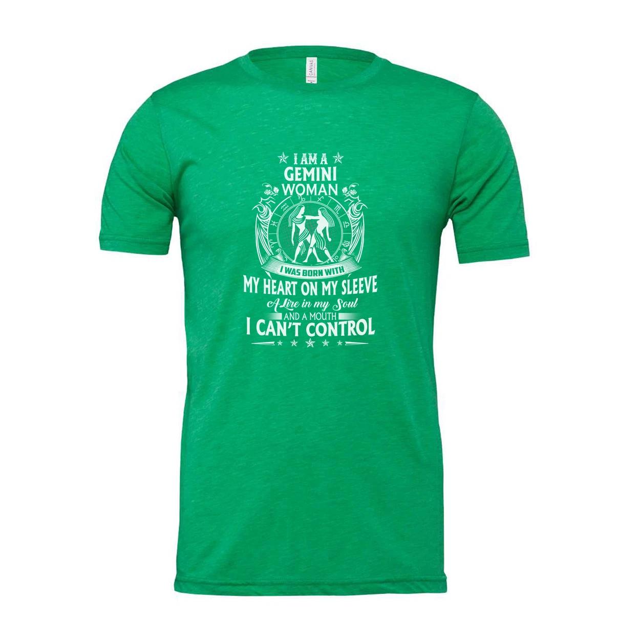 

Gemini Woman Unisex Graphic Tee With Heart On My Sleeve Design And I Cant Contro M