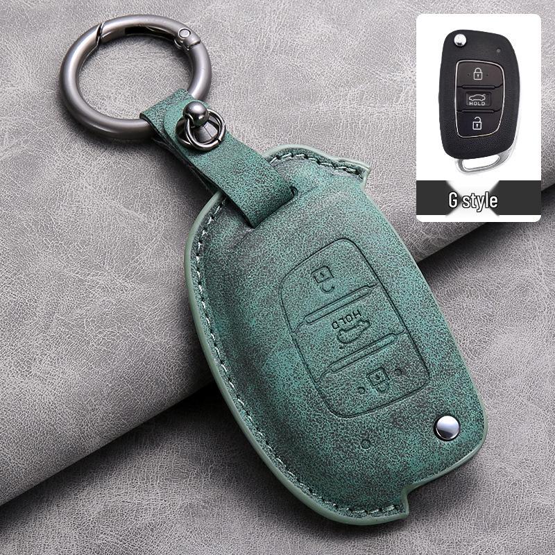 Nyckelfodral i läder för Hyundai: Kompatibel med IX35, Elantra, Mistra, Veloster, IX25, Verna