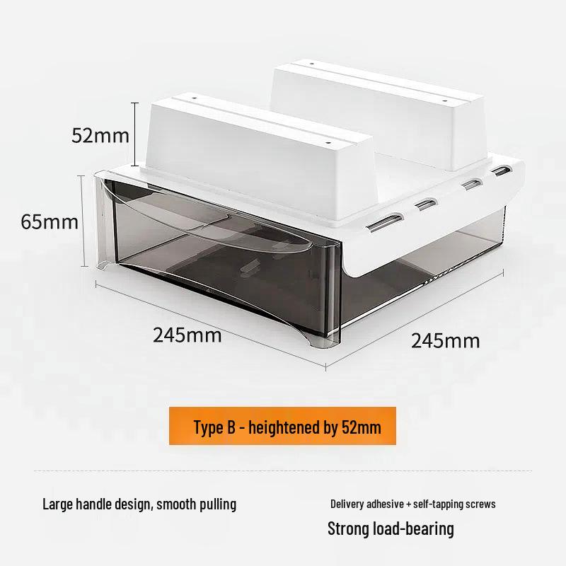 Adjustable Under-Desk Drawer: No Nails, No Drilling, Invisible Storage for Home or Office