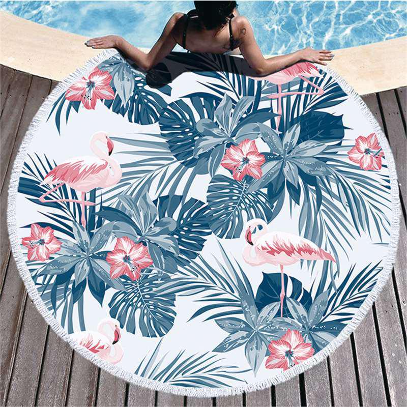 Seria Flamingi Ultra-Delikatne Włókno Ręcznik Plażowy i Mata Wewnętrzna/Zewnętrzna