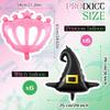 12Pcs Wicked Party Balloons Accessory Set Wicked Party Balloons Black Witch Hat and Pink Princess Crown Decoration