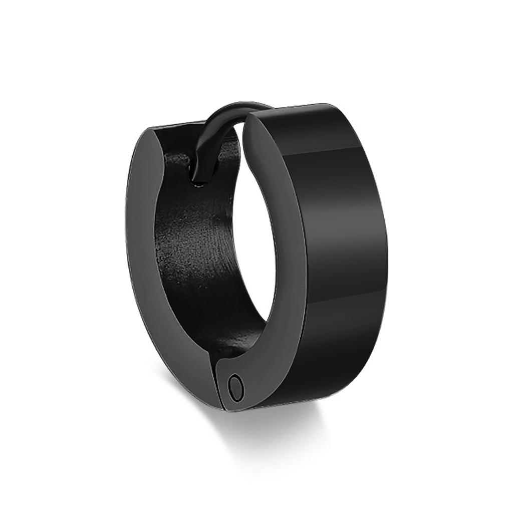 Vnox 1 Stuk Gotische Punk Hoepel Oorbellen voor Mannen Vrouwen, Zwart Roestvrij Staal Huggie Hoops Oor Sieraden, Kruis Geometrisch Hangend