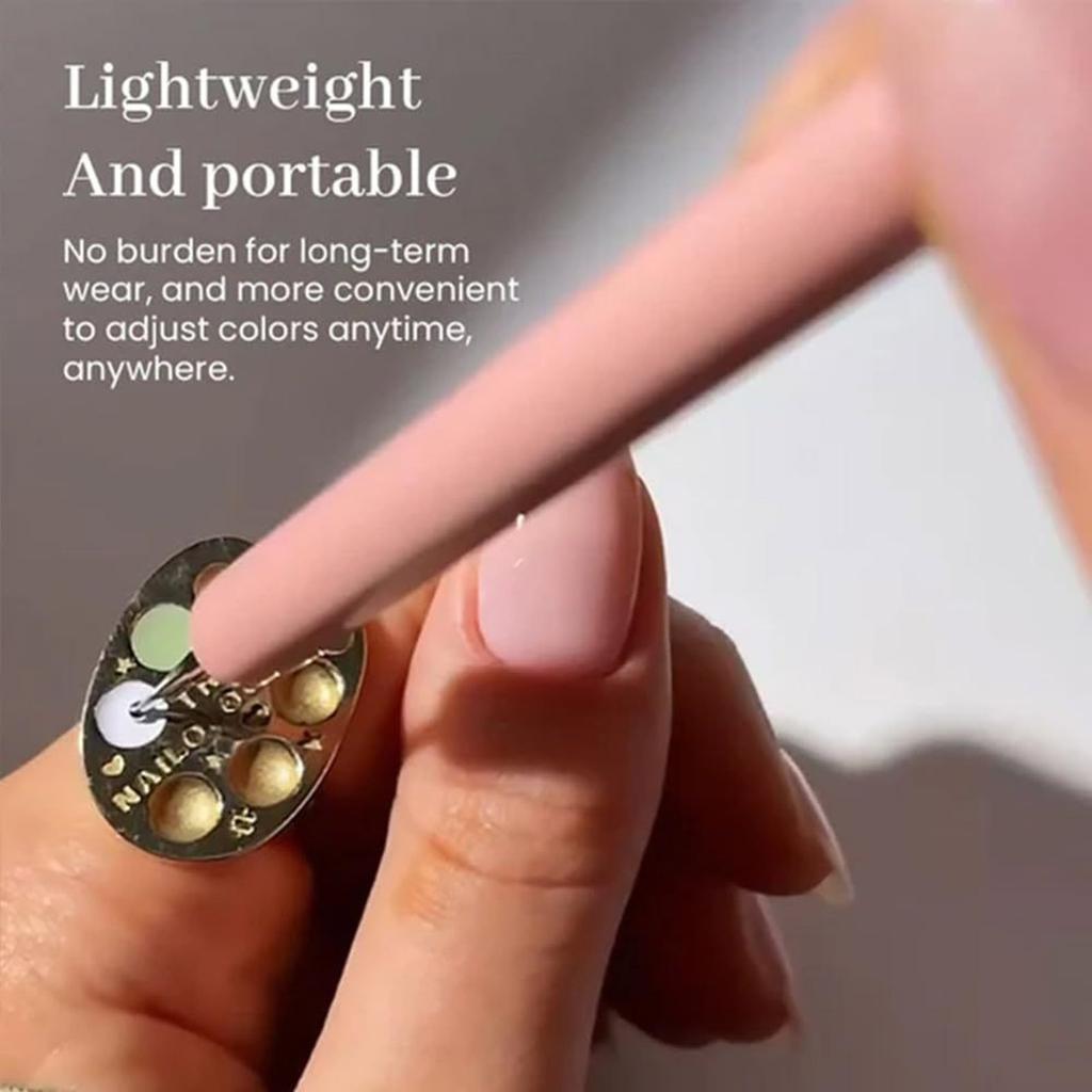 3Pcs Manicure Palette Wearable Metal Nail Art Polish Holder Nail Paint Palette Finger Rings Nail Art Tool for Home Salon