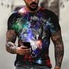 2025 Wolf T Shirt For Mens Animal Print Short Sleeve Top 3D Casual Street Man's T-shirt Oversized Tee Shirt Men Vintage Clothing