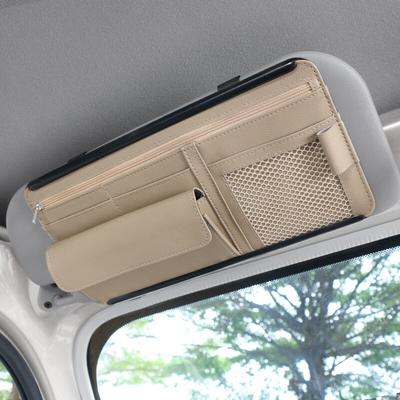Auto Organizer Sonnenschirm Lagerung Auto Sonnenblende Clip Leder Verstauen Box Stift Karte Ticket Sonnenbrille Clip Tasche Auto Zubehör