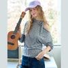 Women's Floral Cold-Shoulder Long-Sleeve Knit Top