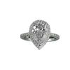 Delicate Waterdrop Geometry CopperColor Rings for Women Fashion Metal Inlaid White Stones Ring Jewelry