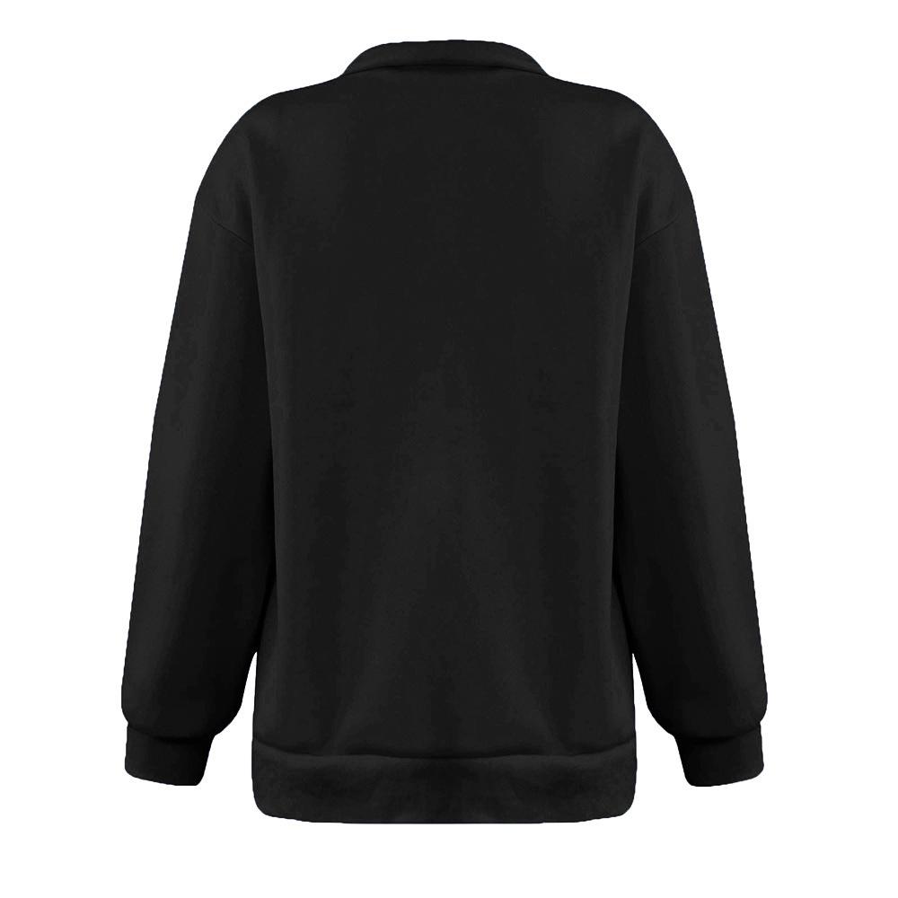 European and American Women's 2022 Autumn/Winter Pocket Half-Zip Long Sleeve Pullover Hoodie Sweatshirt