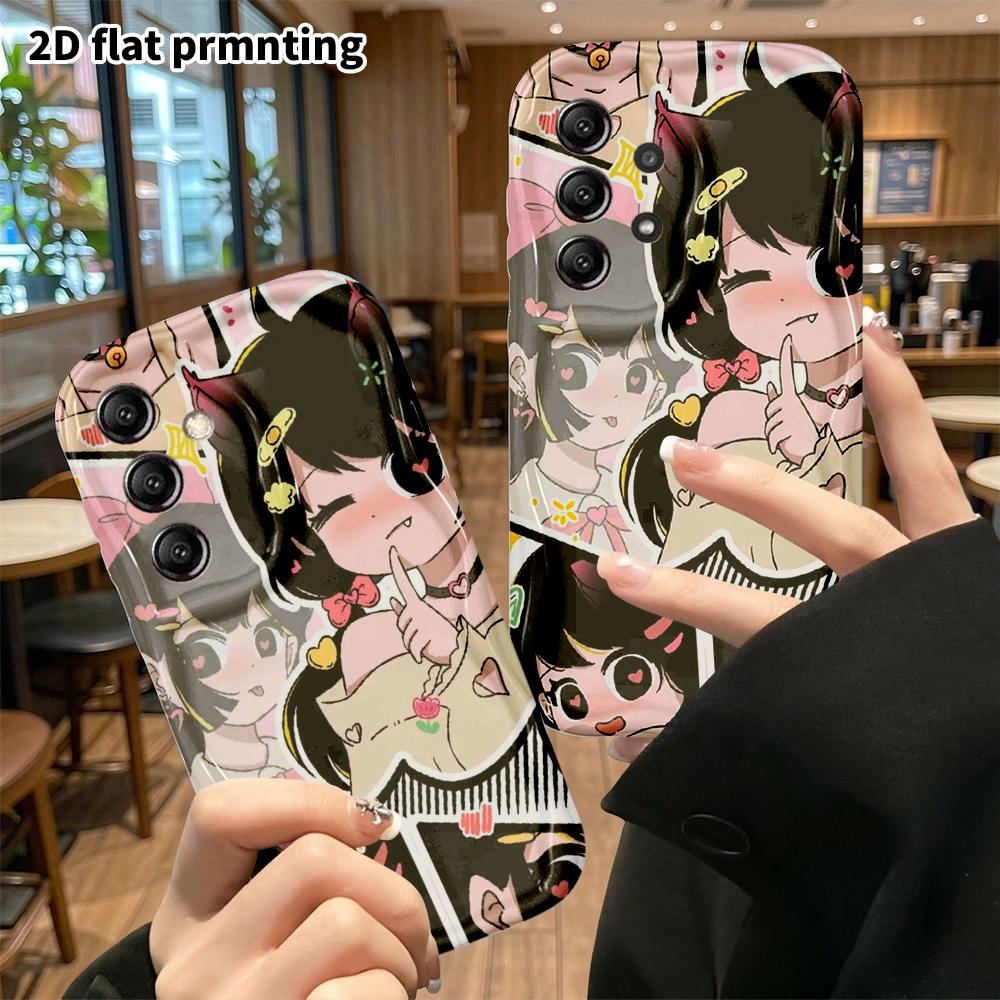 Phone Case: 2D Flat, Suitable for Samsung Galaxy A34 A35 M05 M06 S20 S22 S21 FE Plus 5G, Cat Ear Girl, Perfect Holiday Gift for Christmas and Hallowee