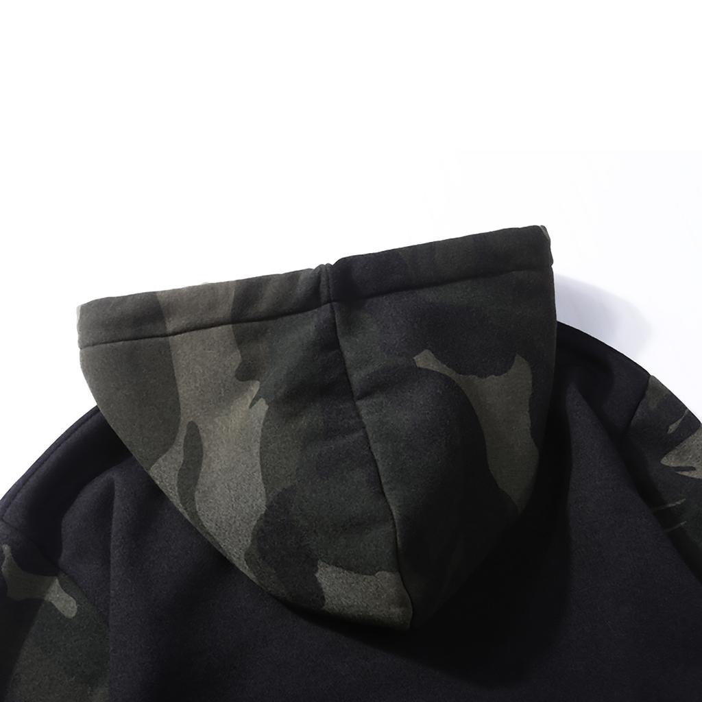 Man's Hoodie Sweatshirts Camouflage Long-sleeves Hooded Tops Drawstring Tight