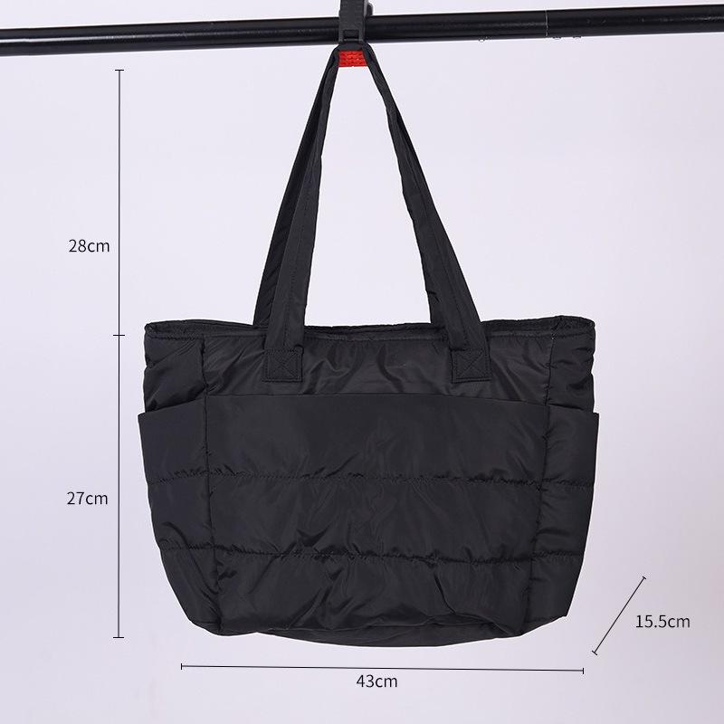 

Minimalist Women s Lightweight Tote Bag - Large Capacity, Versatile for Daily Commute, Wear as Single Shoulder Bag or Backpack. чорний
