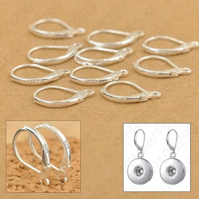 

Hot 925 Sterling Silver DIY Beadings Findings Earring Hooks Leverback Earwire Fittings Components Jewelry Making Accessories