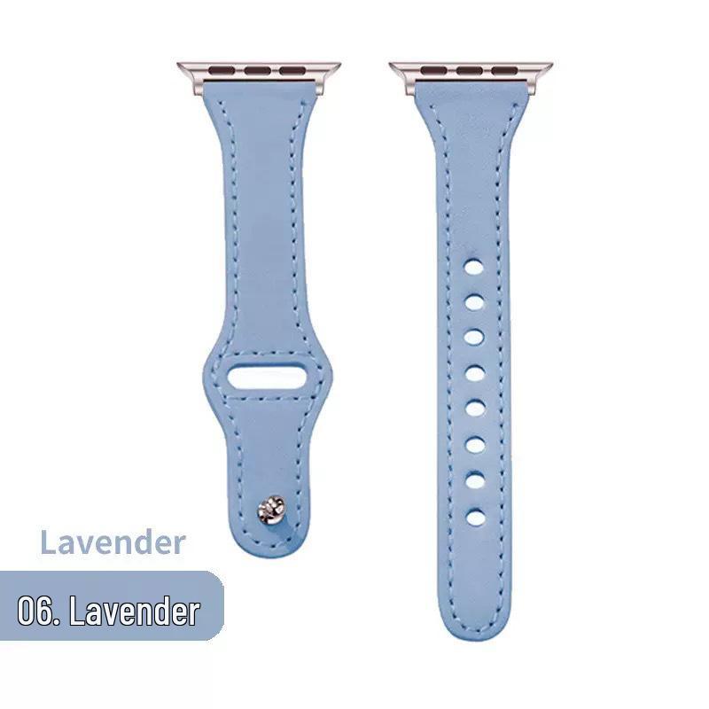 Compatible with Apple & Huawei: Retro Genuine Leather Snap-On Watch Band