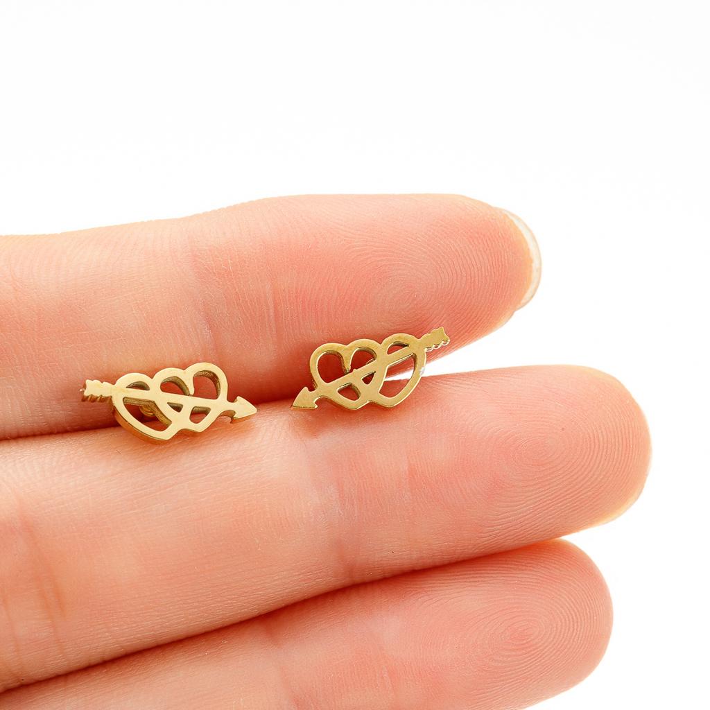 Cute Pet Dog Paw Print Stud Earrings Mini Golden Color Sweet Stainless Steel Ear Studs For Women Girls Fashion Zircon Gifts