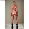 Animal Cosplay Deer Print Full Bodysuit Adult Sika Deer Cosplay Jumpsuit Carnival Holiday Party Funny Role Play Performance Suit