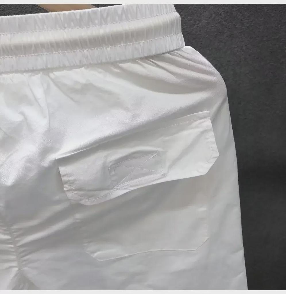 Men's Breathable Washed Cotton Summer Shorts - Loose, Straight, Versatile for Beach