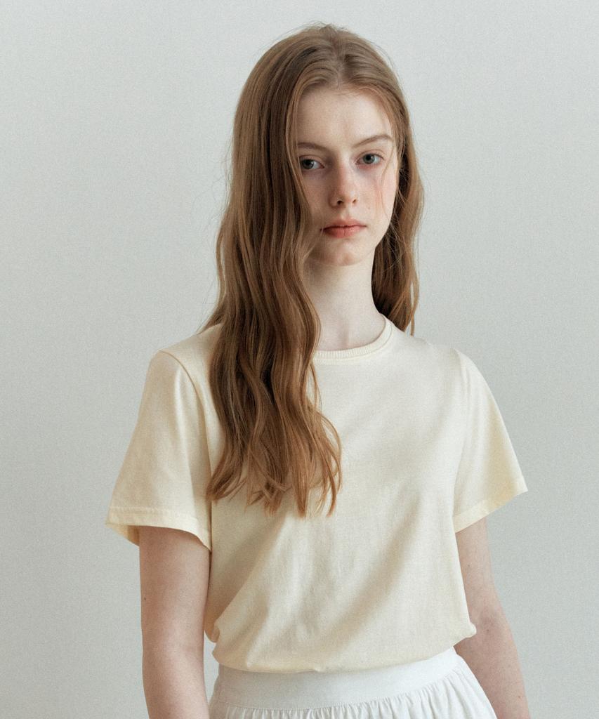 YUPPE Basic Tencel T-Shirt_Cream