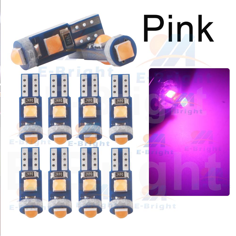 10PCS T5 W3W PCB 3030 3 Led Car Dashboard Bulbs Warming Instrument Lights Indicator 12V DC White Ice Blue Red Green Amber Pink Dome Lights 6