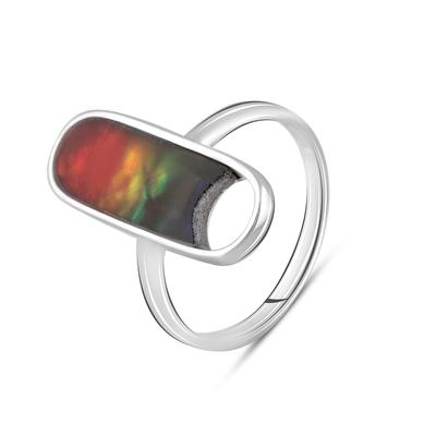 Silver Ring with Artificial Ammolite (2108580)