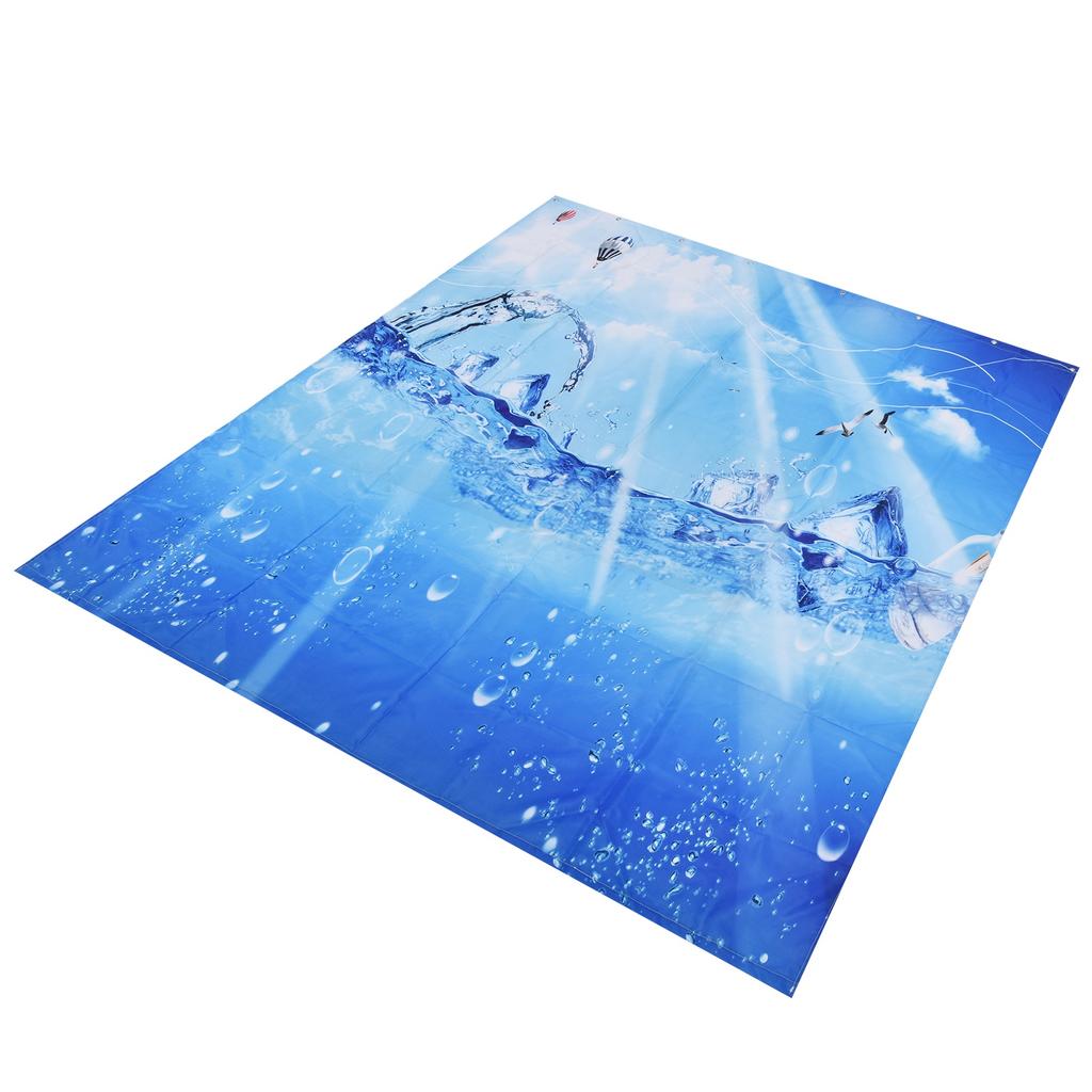 Shower Curtain Polyester Fiber Waterproof Colorful Printing with 12pcs Hook for Home Bathroom