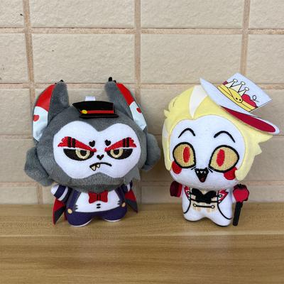 10cm Cosplay Anime Hazbin Animation Hotel Character Funny Lucifer and Angry Husk Plush Toy Keychain Pendant Cartoon Plushie Doll