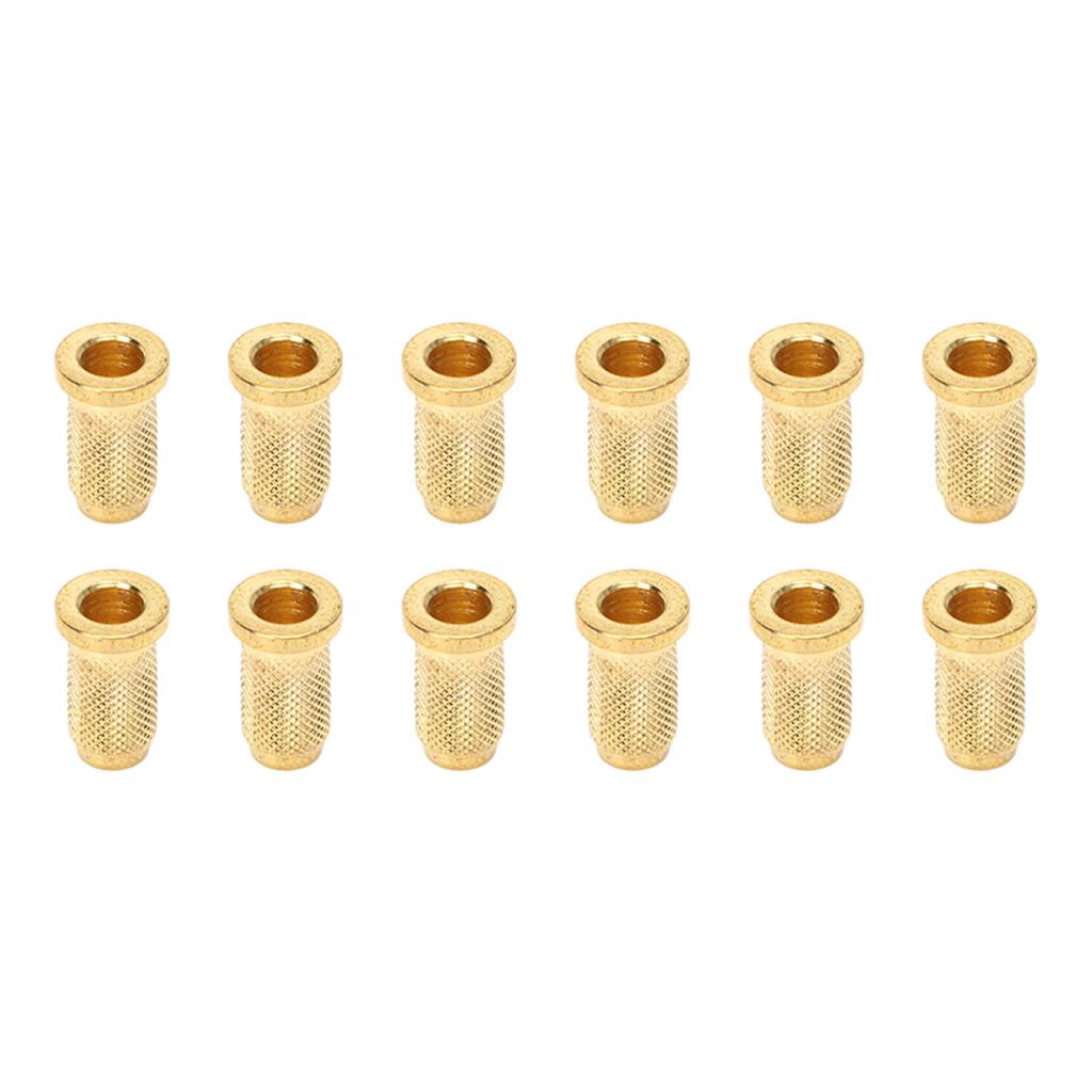 12PCS Guitar Bridge Body Through Ferrules Replacement Metal Electric Guitar String Bushings